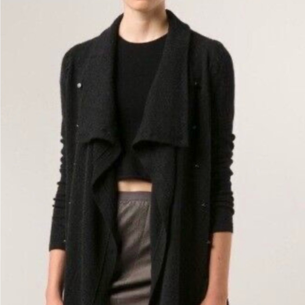 Skull Cashmere Open Front Cardigan Sweater
